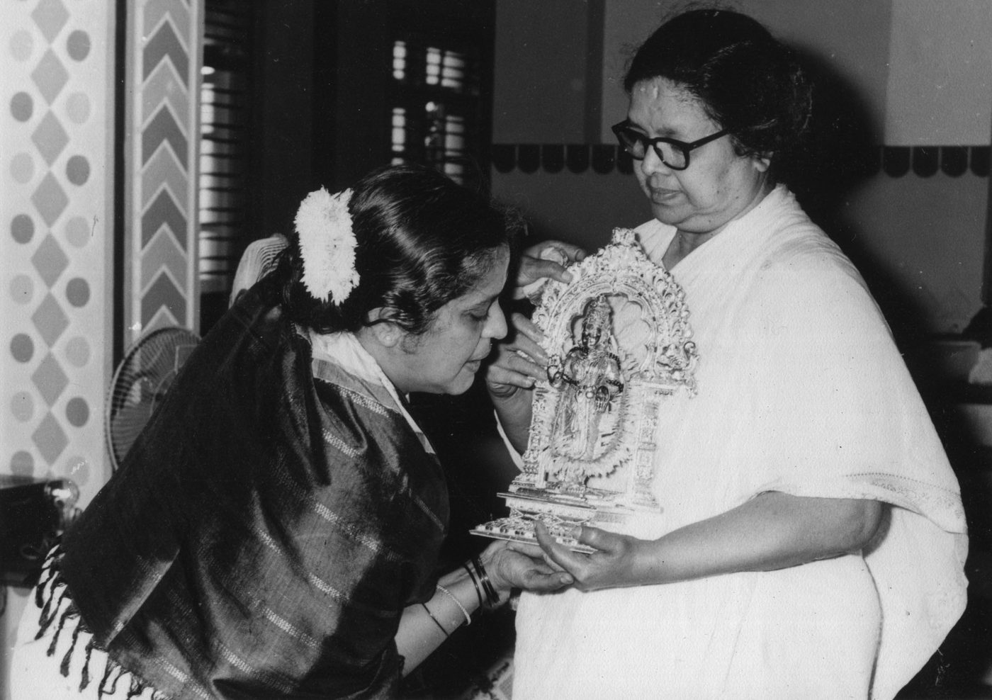 Divine Mother with a sacred idol, archival photograph